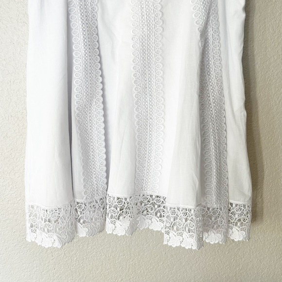 Charo Ruiz Short Dress Ornella White Lace Trim Mini Slip Dress Womens Large NEW - Picture 6 of 9